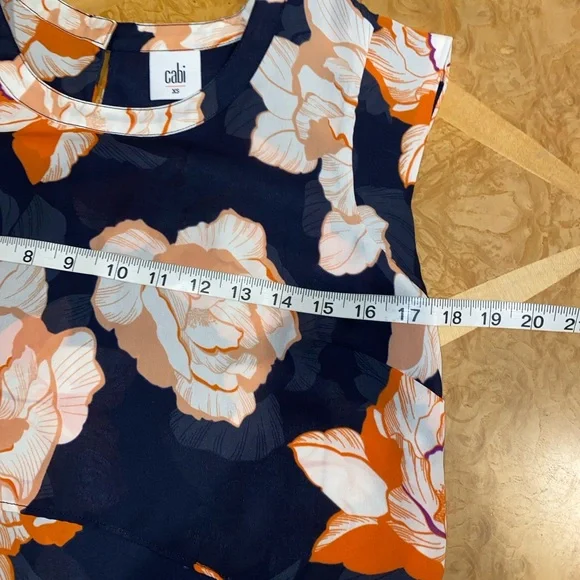 CAbi Floral High Low Cap Sleeve Tank Top Size XS Style 5030 - Picture 6 of 11